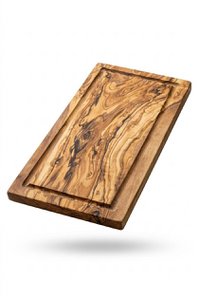 Rectangular olive wood board with groove