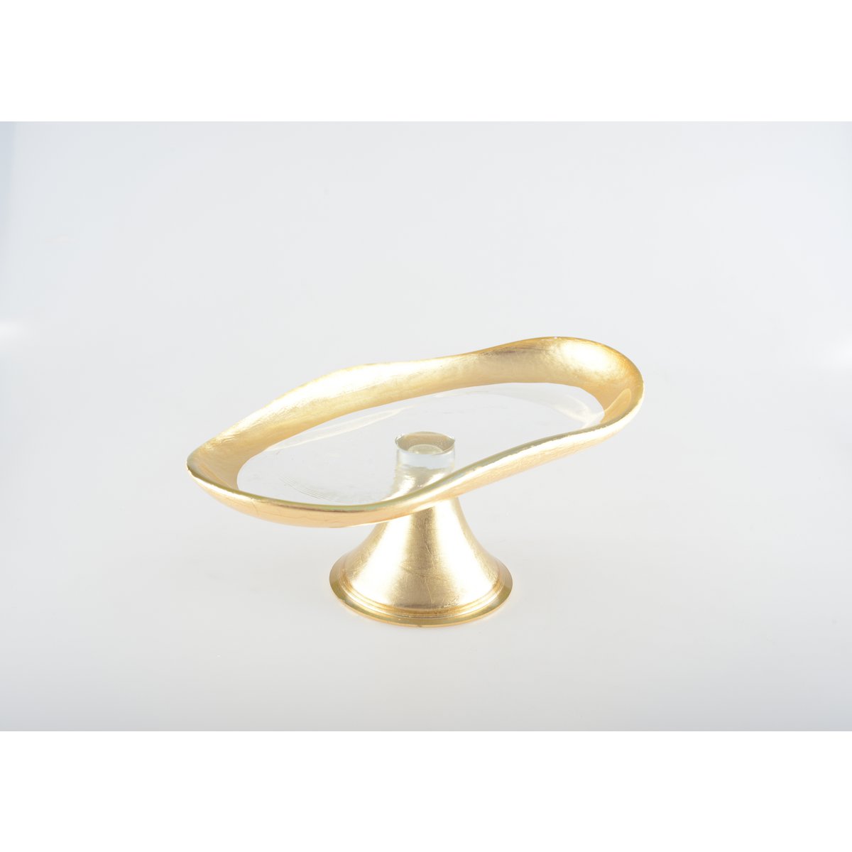 Cake dish golden on foot small model 27.5x14.5x10cm