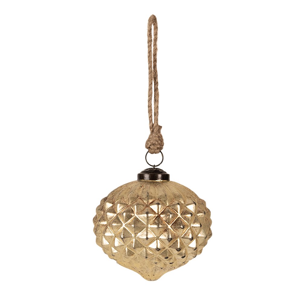 Weihnachtskugel Ø 10x10 cm Goldfarbener Christbaumschmuck aus Glas