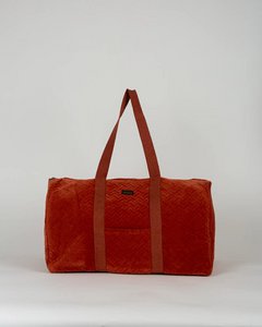 Terracotta fluwelen weekendtas
