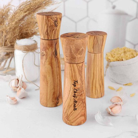 Olive Wood Salt & Pepper Grinder Set