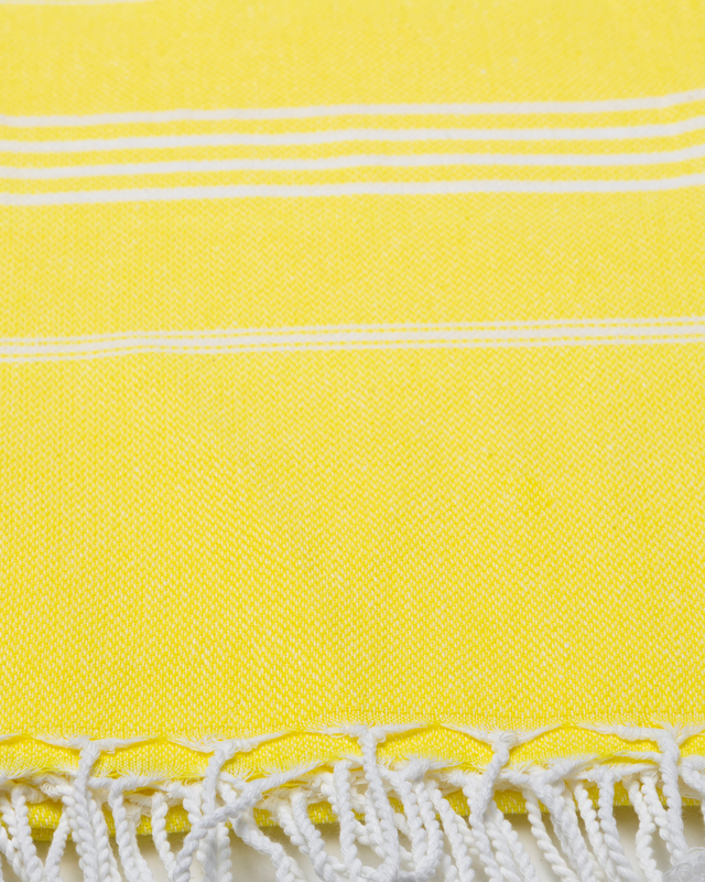 Telo Piscina & Sauna AMARA in Cotone per Hammam – Leggero – Giallo – 180x100 cm