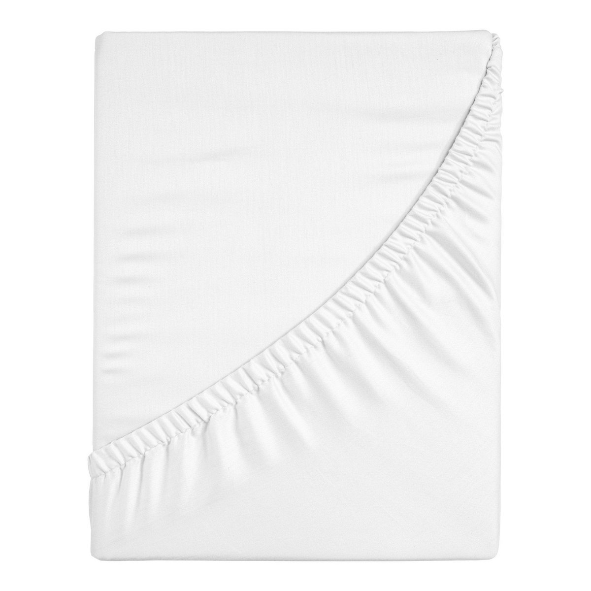 100% Cotton Satin Fitted Sheet White Whisper