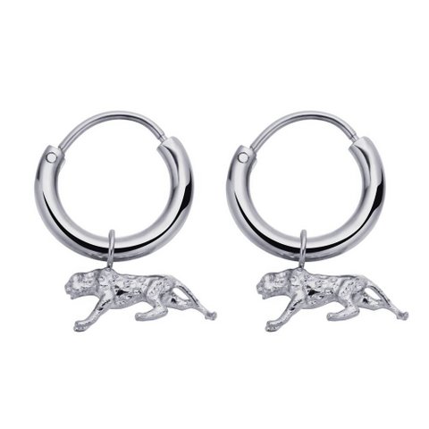 Leopard Earrings Silver