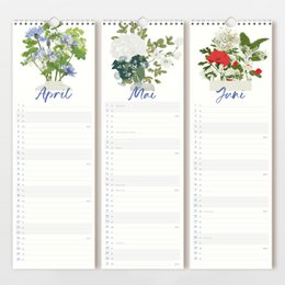Wandkalender 2027 mit handgezeichneten Blumenvasen