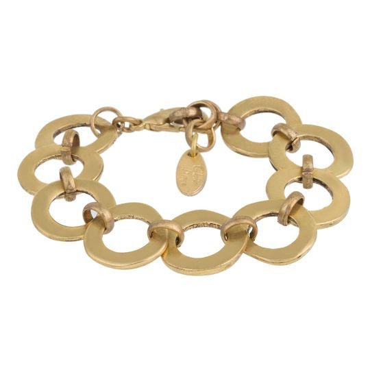 Creolen-Armband mit goldenen Kettengliedern