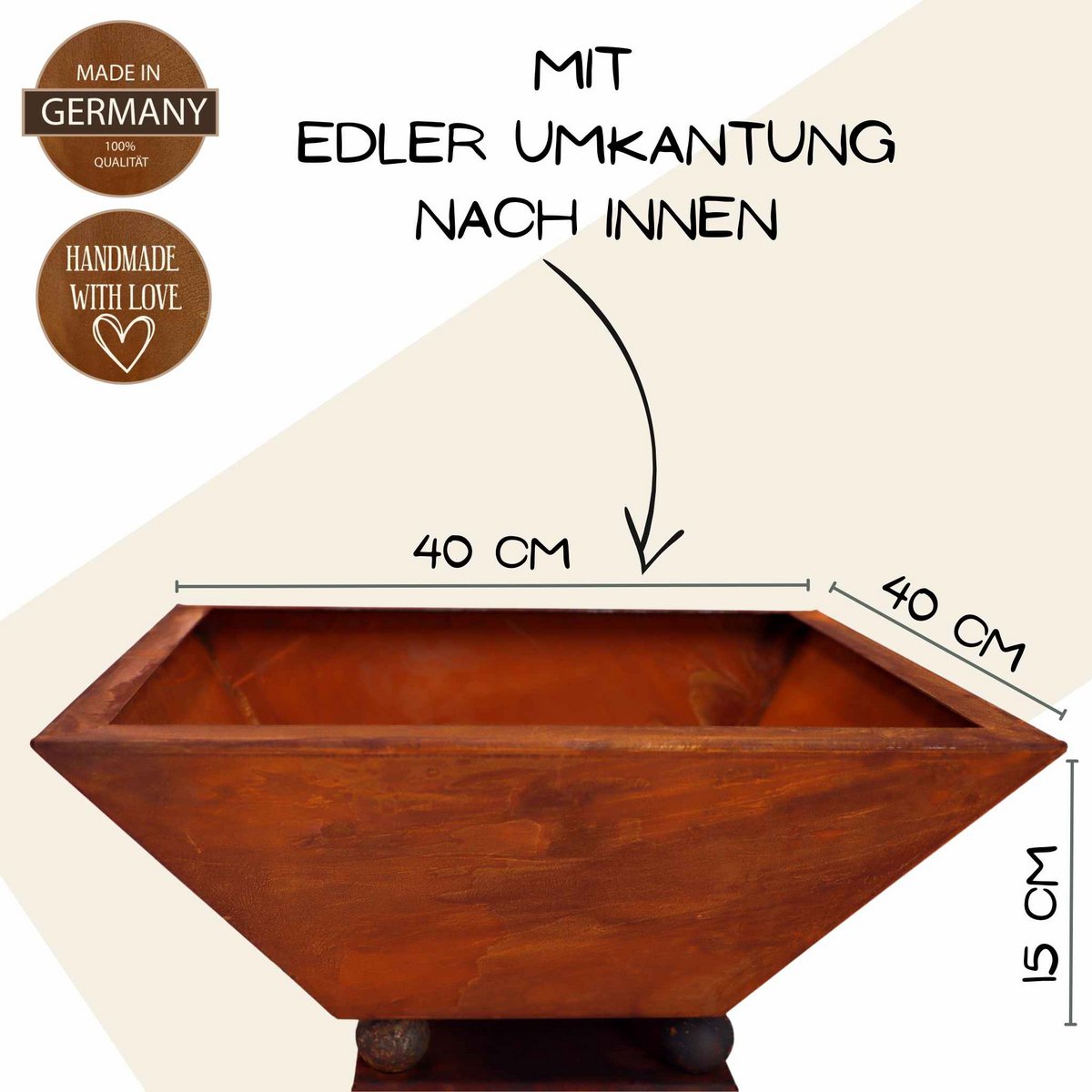 Vintage Deko Pflanzsäule 70 cm mit verschiedenen Schalen | Gartendeko Rost
