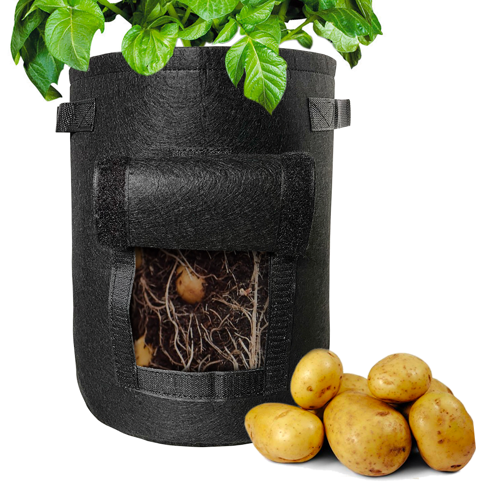 Felt growing bag with harvest hatch 13 liters