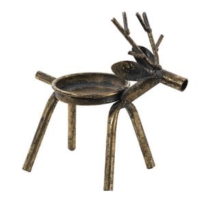 Candlestick reindeer 16x8x16 cm copper -colored metal candle stand