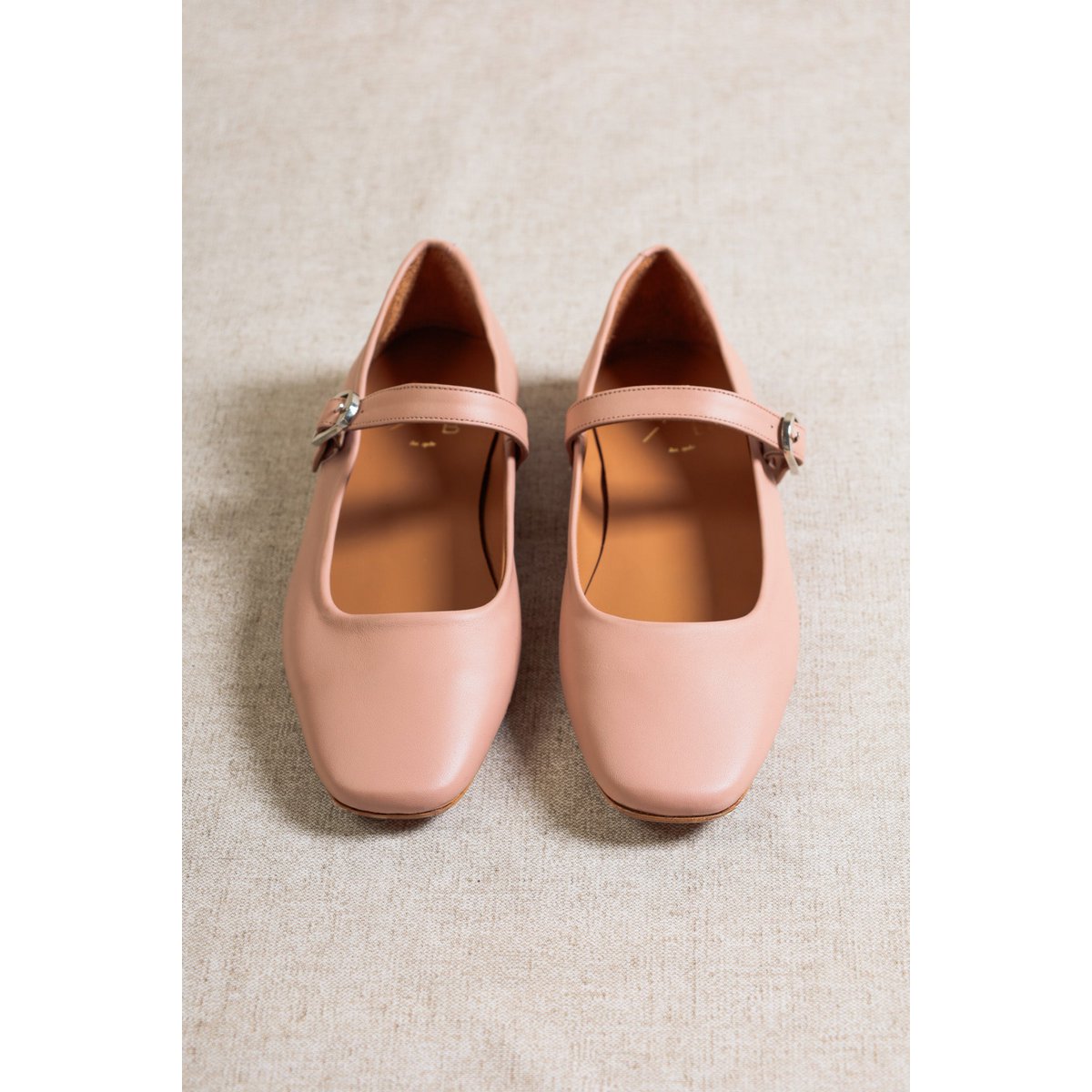 YOTA NUDE – Mary-Jane-Ballerinas mit quadratischer Zehenpartie