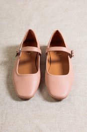 YOTA NUDE – Mary-Jane-Ballerinas mit quadratischer Zehenpartie