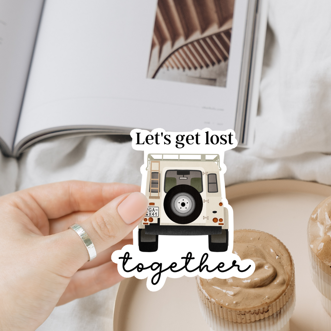 Klistermærke Camper Van Love Vinyl - "Lets get lost" Klistermærke Travel KissCut