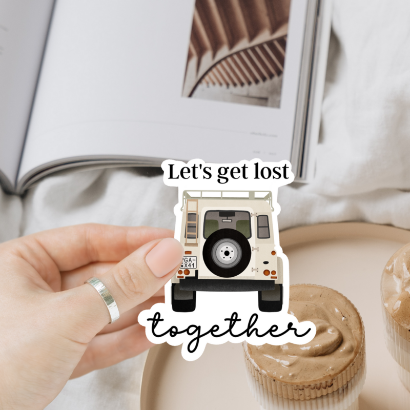 Klistermærke Camper Van Love Vinyl - "Lets get lost" Klistermærke Travel KissCut