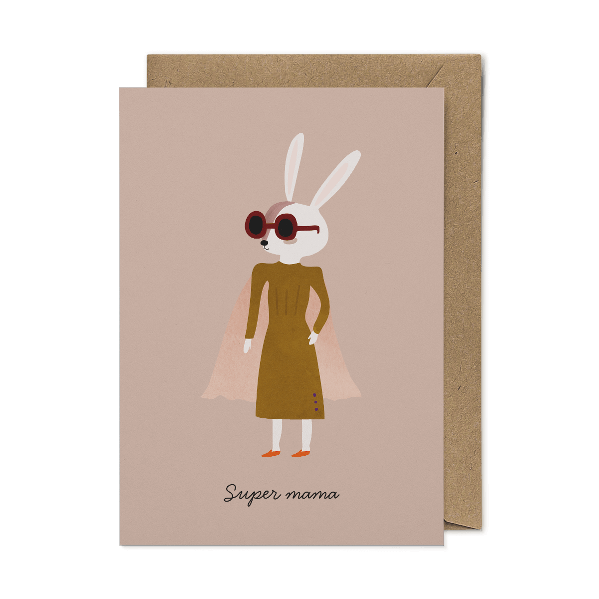 Tarjeta Super Mama, tarjeta de felicitación eco-consciente