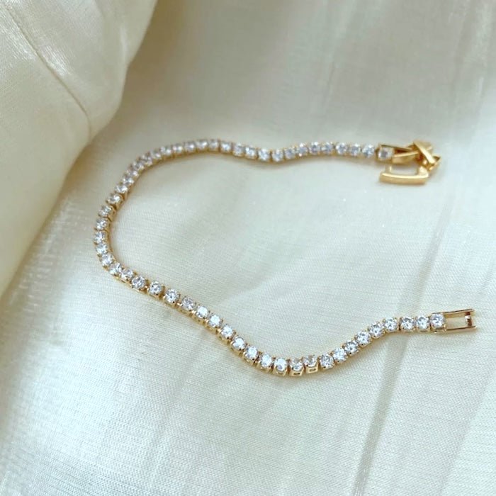 Tidløst Diamond-Look Tennis Armbånd