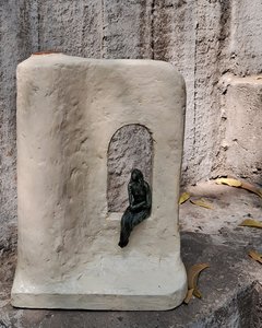 Sculptural Papier-mache Vase-Lady Figurine