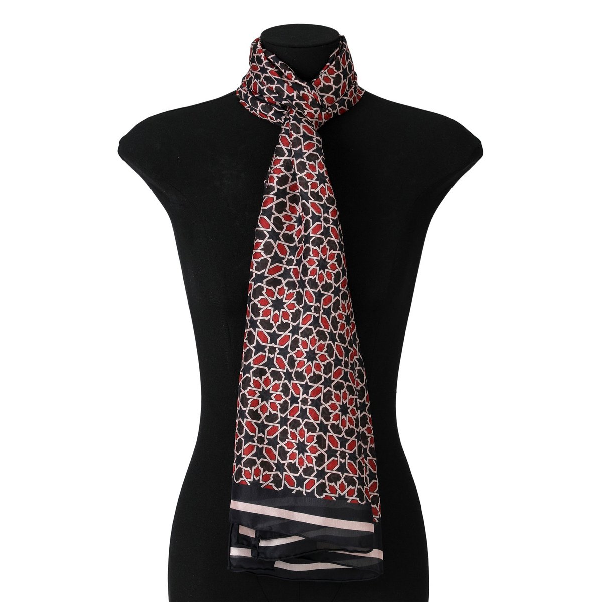 Red and Blue Silk Scarf Mirath