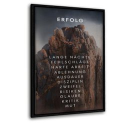 The Mountain of Success - Canvas Picture met schaduwgewricht "Black"