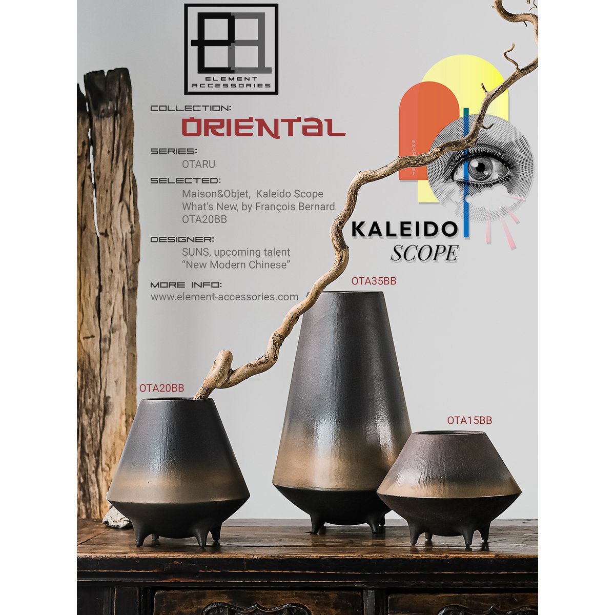 NowośćNowoczesny ceramiczny wysokiej klasy wazon / miska East + West OTA35