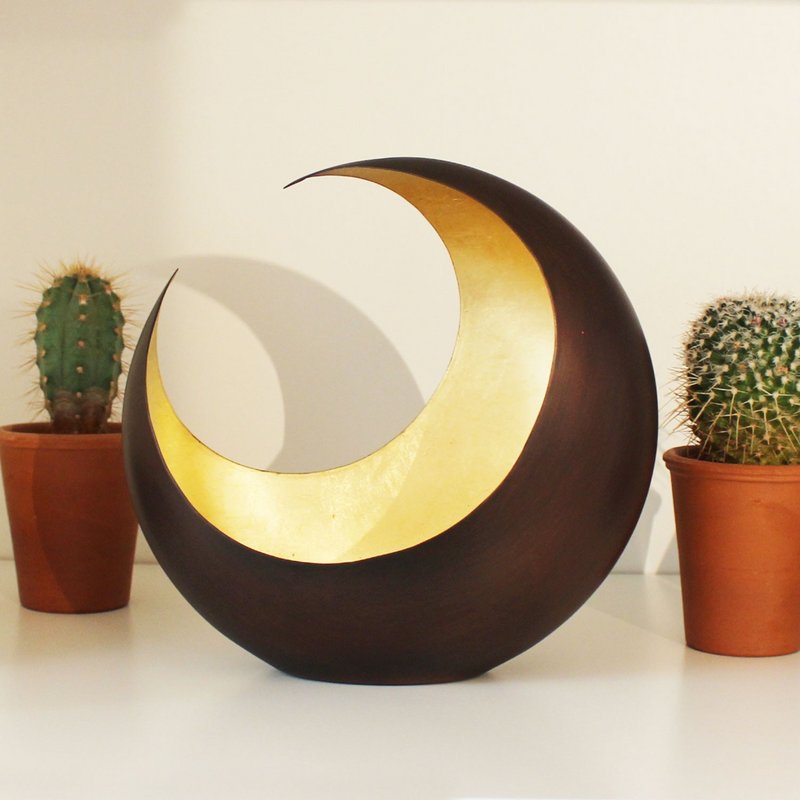 Fyrfadsstage, Luna bronze/guld 18cm