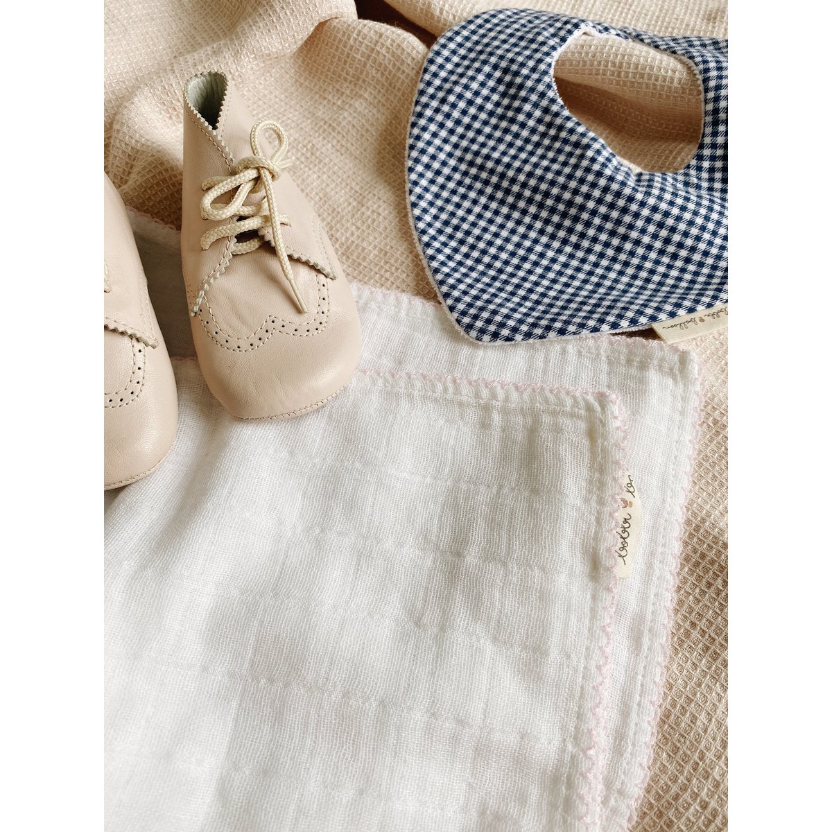 Mousseline avec passepoil au crochet - Passepoil Rose