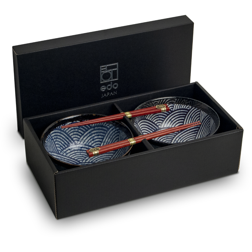 Edo Wave Pokébowlset, 17x9cm, 2 pers., giftbox