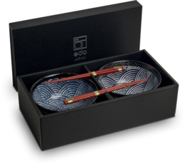 Edo Wave Pokébowlset, 17x9cm, 2 pers., giftbox
