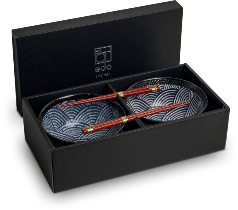 Edo Wave Pokébowlset, 17x9cm, 2 pers., giftbox