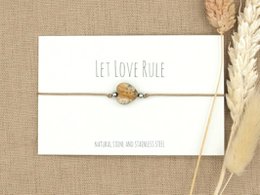 Armband love jaspis goud,zilver RVS