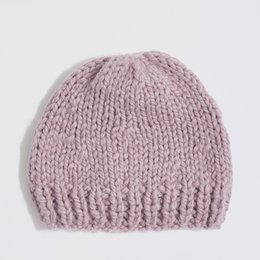 “Mama's Beanie” alpaca wool knitted ribbed edge hat lavender