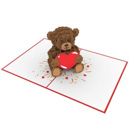 Teddybeer met hart pop-up kaart