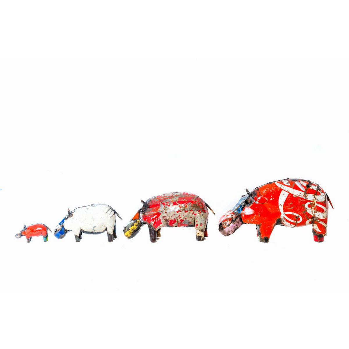 Zimba-Arts METAL MEDIUM COLOURED HIPPO