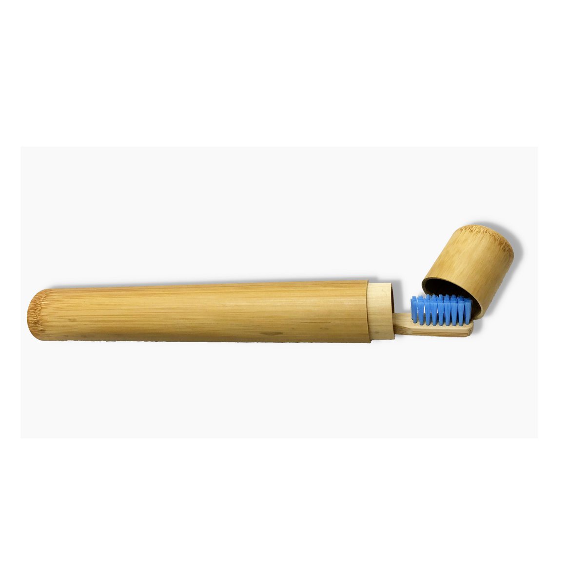 Estuche de viaje para cepillos de dientes de bambú sin marca