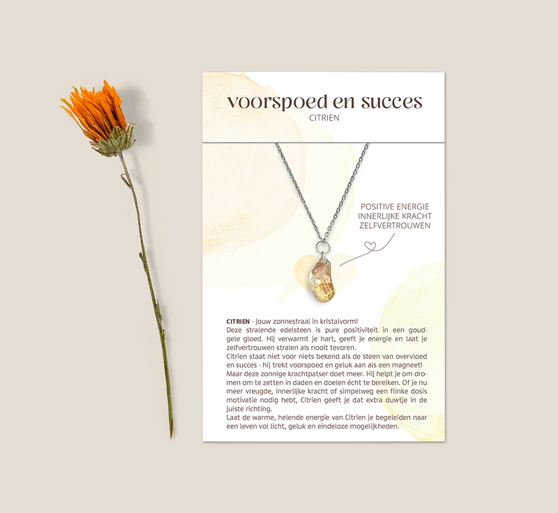 Gemstone necklace with citrine - prosperity and success