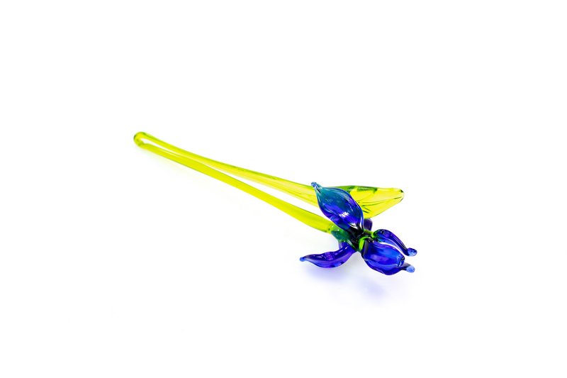 Glasiris - Blau - Länge 18 cm - Handgefertigt