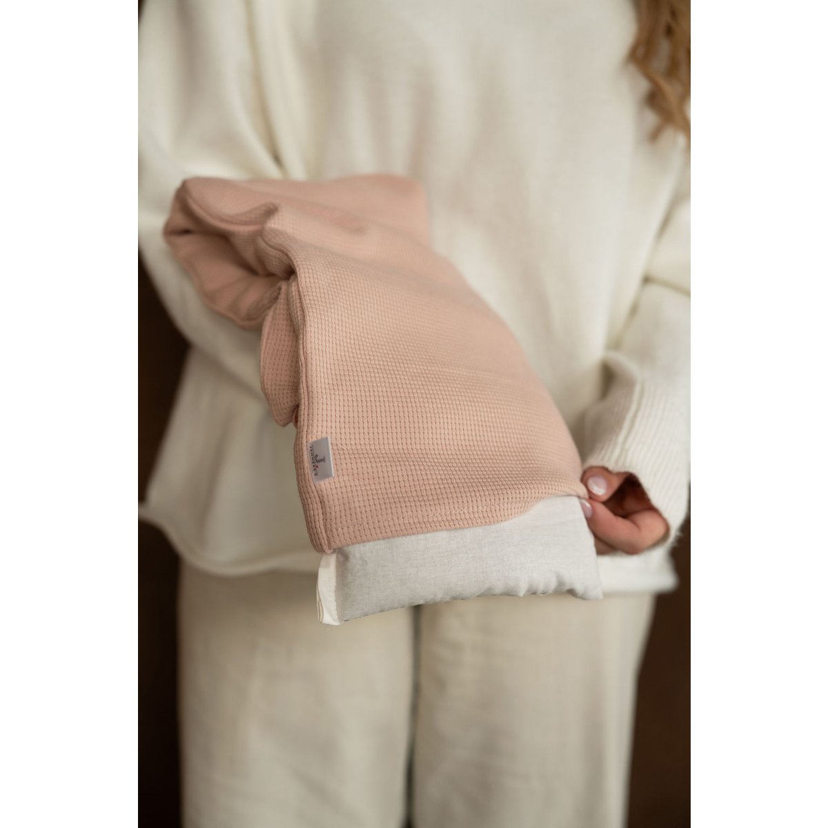 Bufanda térmica rosa nude | 70cm | linaza orgánica
