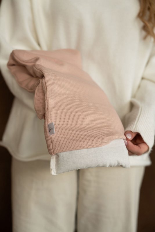 Varmetørklæde nøgen pink | 70 cm | økologisk hørfrø
