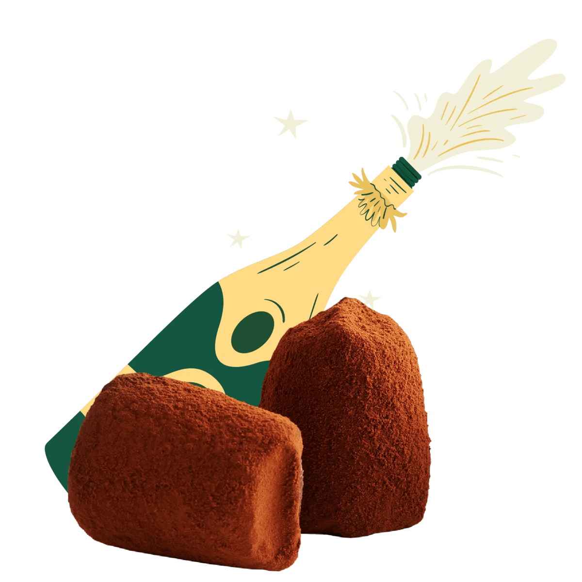Truffes au chocolat au champagne - Bull