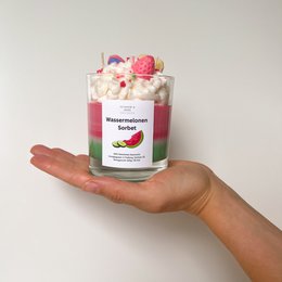 Dessert stearinlys vandmelon sorbet