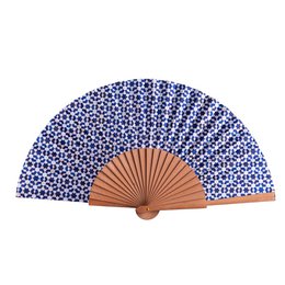 Interlocking Star Satin Hand Fan Nawar 23 cm