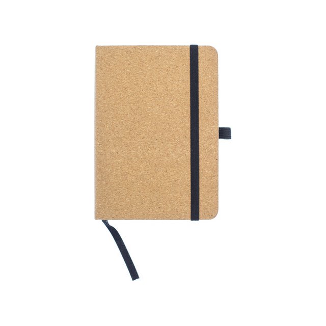 Notebook Kangaro A6 kork linje HC 96 ark 80 gram roomwi med elastik, bånd og penneløkke