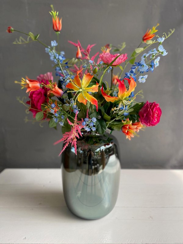 Kunstige blomster - Buket L - Farverig Glam - 80cm