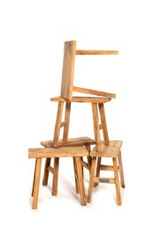 Vintage mini stool - old teak H: 30 cm