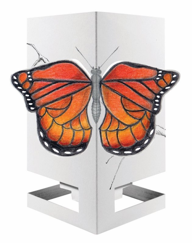 CARDLE Butterfly Orange (Heller Schmetterling) - Kerzenhalter-Grußkarte