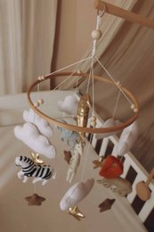 Håndlavet Safari Muziekmobiel - Boxmobiel - babymobil - mobil wickeltisch