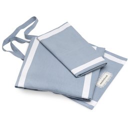 Juego de funda nórdica y almohada con rayas gruesas reversibles en azul frío