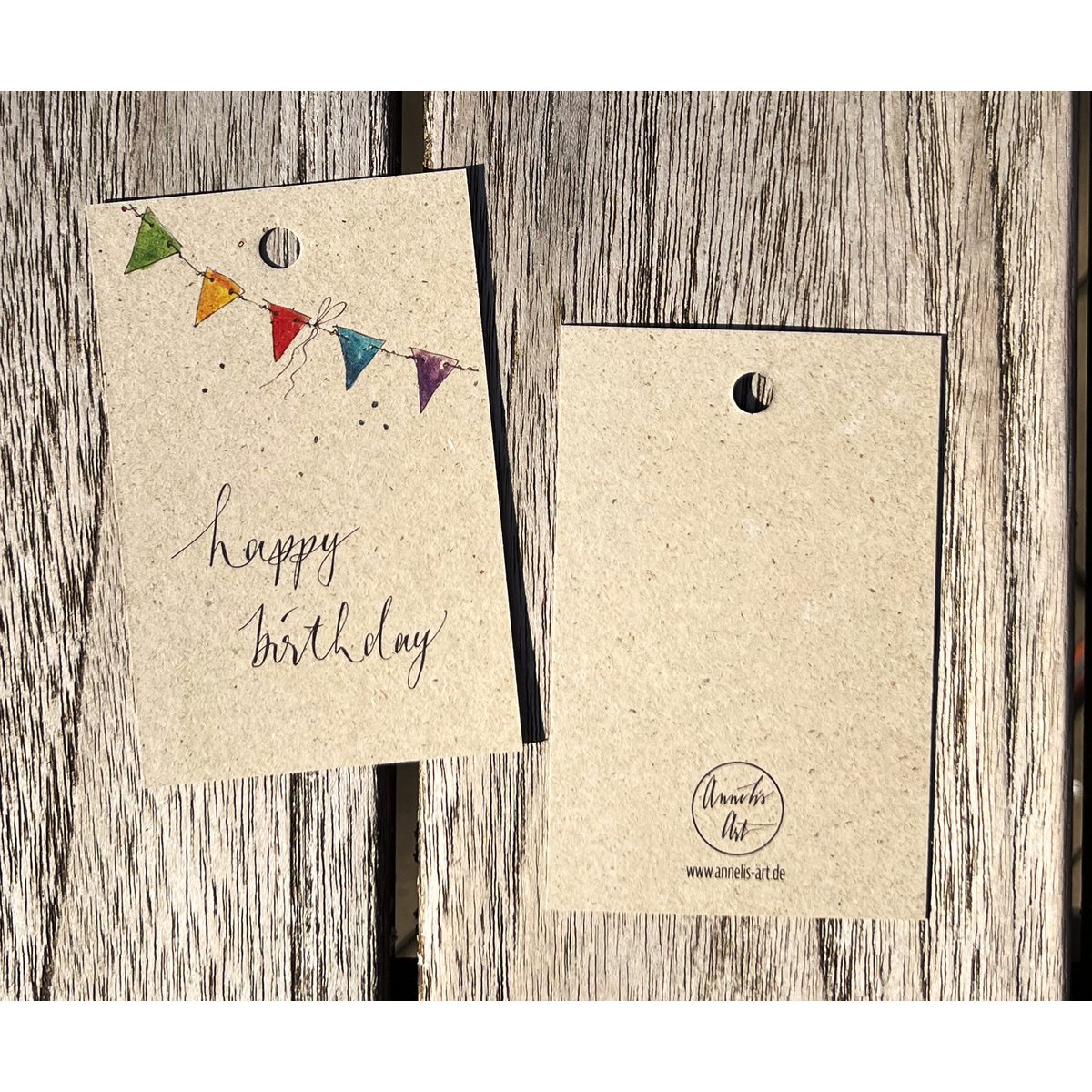 5 x cadeau -tags voor verjaardag | Gelukkige verjaardag | Kleurrijke wimpel | 85 x 55 mm