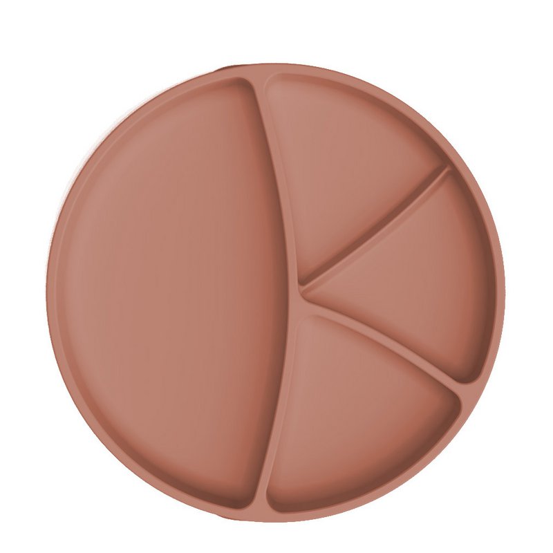 SILICONE PLATE WITH SUCTION CUP RED