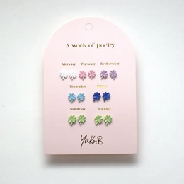 Box of 7 Earrings — Chance Poetry Week - English