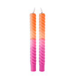 LED Swirl Candle Sunset - Sæt med 2